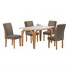 Mesa de Jantar 4 Lugares Melina Luisa com Vidro Cinamomo/Off White/Bege Escuro - Cel Móveis