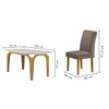 Mesa de Jantar 4 Lugares Melina Luisa com Vidro Cinamomo/Off White/Bege Escuro - Cel Móveis