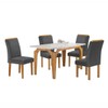 Mesa de Jantar 4 Lugares Melina Luisa com Vidro Cinamomo/Off White/Cinza - Cel Móveis