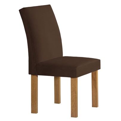 Mesa de Jantar 4 Lugares Carolina Espanha com Vidro Cinamomo/Off White/Marrom - Cel Móveis