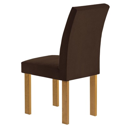 Mesa de Jantar 4 Lugares Carolina Espanha com Vidro Cinamomo/Off White/Marrom - Cel Móveis