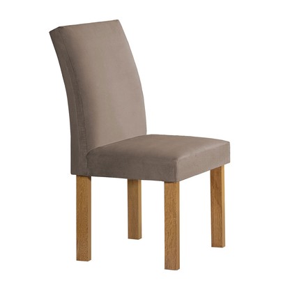 Mesa de Jantar 4 Lugares Carolina Espanha com Vidro Cinamomo/Off White/Bege Escuro - Cel Móveis