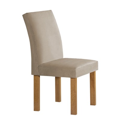 Mesa de Jantar 4 Lugares Carolina Espanha com Vidro Cinamomo/Off White/Bege Claro - Cel Móveis