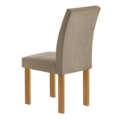 Mesa de Jantar 4 Lugares Carolina Espanha com Vidro Cinamomo/Off White/Bege Claro - Cel Móveis