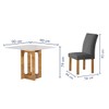 Mesa de Jantar 4 Lugares Carolina Espanha com Vidro Cinamomo/Off White/Cinza - Cel Móveis