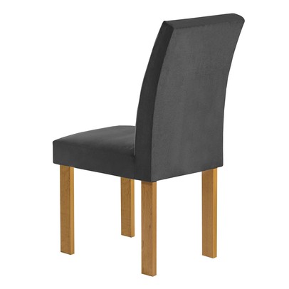 Mesa de Jantar 4 Lugares Carolina Espanha com Vidro Cinamomo/Off White/Cinza - Cel Móveis