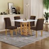 Mesa de Jantar 4 Lugares Carolina com Vidro Cinamomo/Off White/Marrom - Cel Móveis
