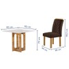 Mesa de Jantar 4 Lugares Carolina com Vidro Cinamomo/Off White/Marrom - Cel Móveis