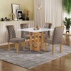 Mesa de Jantar 4 Lugares Carolina com Vidro Cinamomo/Off White/Bege Escuro - Cel Móveis