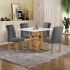 Mesa de Jantar 4 Lugares Carolina com Vidro Cinamomo/Off White/Cinza - Cel Móveis
