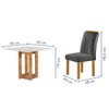 Mesa de Jantar 4 Lugares Carolina com Vidro Cinamomo/Off White/Cinza - Cel Móveis