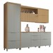 Cozinha Completa Marquesa 7 Portas 6 Gavetas 100% Mdf Ripado Nature/Verde - Nesher