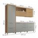 Cozinha Completa Marquesa 7 Portas 6 Gavetas 100% Mdf Ripado Nature/Verde - Nesher