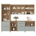 Cozinha Completa Marquesa 7 Portas 6 Gavetas 100% Mdf Ripado Nature/Verde - Nesher