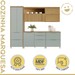 Cozinha Completa Marquesa 7 Portas 6 Gavetas 100% Mdf Ripado Nature/Verde - Nesher