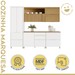 Cozinha Completa Marquesa 7 Portas 6 Gavetas 100% Mdf Ripado Branco/Nature - Nesher