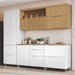 Cozinha Completa Marquesa 7 Portas 6 Gavetas 100% Mdf Ripado Branco/Nature - Nesher