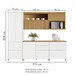 Cozinha Completa Marquesa 6 Portas 6 Gavetas 100% Mdf Ripado Branco/Nature - Nesher