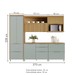 Cozinha Completa Marquesa 6 Portas 6 Gavetas 100% Mdf Ripado Verde/Nature - Nesher