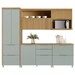 Cozinha Completa Marquesa 6 Portas 6 Gavetas 100% Mdf Ripado Verde/Nature - Nesher