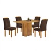 Mesa de Jantar 4 Lugares Lorena Londres Cinamomo/Marrom - Cel Móveis