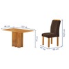 Mesa de Jantar 4 Lugares Lorena Londres Cinamomo/Marrom - Cel Móveis