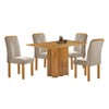 Mesa de Jantar 4 Lugares Lorena Londres Cinamomo/Bege Claro - Cel Móveis