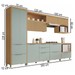 Cozinha Completa Marquesa 7 Portas 7 Gavetas 100% Mdf Ripado Verde/Nature - Nesher
