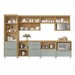 Cozinha Completa Marquesa 7 Portas 7 Gavetas 100% Mdf Ripado Verde/Nature - Nesher