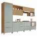 Cozinha Completa Marquesa 7 Portas 7 Gavetas 100% Mdf Ripado Verde/Nature - Nesher