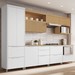 Cozinha Completa Marquesa 7 Portas 7 Gavetas 100% Mdf Ripado Branco/Nature - Nesher