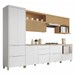 Cozinha Completa Marquesa 7 Portas 7 Gavetas 100% Mdf Ripado Branco/Nature - Nesher