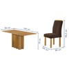 Mesa de Jantar 6 Lugares Lorena Celeste Cinamomo/Marrom - Cel Móveis