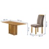 Mesa de Jantar 6 Lugares Lorena Celeste Cinamomo/Bege Escuro - Cel Móveis
