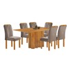Mesa de Jantar 6 Lugares Lorena Celeste Cinamomo/Bege Escuro - Cel Móveis