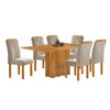 Mesa de Jantar 6 Lugares Lorena Celeste Cinamomo/Bege Claro - Cel Móveis