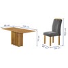 Mesa de Jantar 6 Lugares Lorena Celeste Cinamomo/Cinza - Cel Móveis