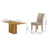 Mesa de Jantar 6 Lugares Lorena Luisa Cinamomo/Bege Claro - Cel Móveis