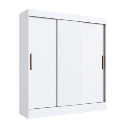Guarda Roupa Casal Londres 3 Portas 2 Gavetas 100% Mdf Branco - Doripel Móveis