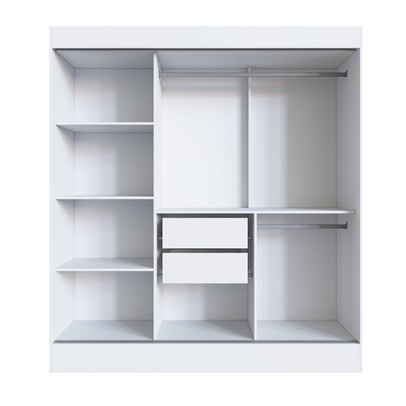 Guarda Roupa Casal Londres 3 Portas 2 Gavetas 100% Mdf Branco - Doripel Móveis