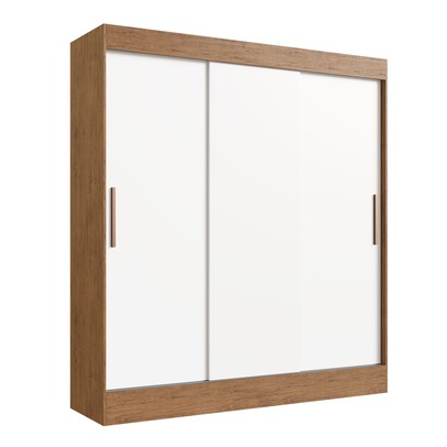 Guarda Roupa Casal Londres 3 Portas 2 Gavetas 100% Mdf Off White/Nogueira - Doripel Móveis