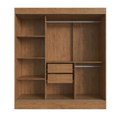 Guarda Roupa Casal Londres 3 Portas 2 Gavetas 100% Mdf Off White/Nogueira - Doripel Móveis