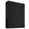 Guarda-Roupa Casal Sidney 6 Portas 2 Gavetas Preto - Doripel Móveis