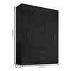 Guarda-Roupa Casal Sidney 6 Portas 2 Gavetas Preto - Doripel Móveis