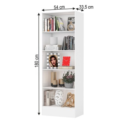 Estante para Livros Clarice 4 Prateleiras Branco - Carioca Móveis