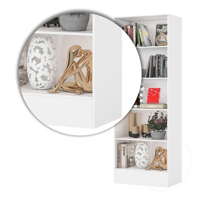 Estante para Livros Clarice 4 Prateleiras Branco - Carioca Móveis