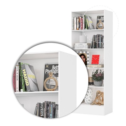 Estante para Livros Clarice 4 Prateleiras Branco - Carioca Móveis