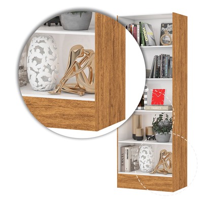 Estante para Livros Clarice 4 Prateleiras Cinamomo - Carioca Móveis