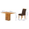Mesa de Jantar 4 Lugares Lorena Luisa Cinamomo/Marrom - Cel Móveis