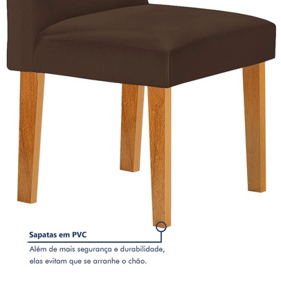 Mesa de Jantar 4 Lugares Lorena Luisa Cinamomo/Marrom - Cel Móveis